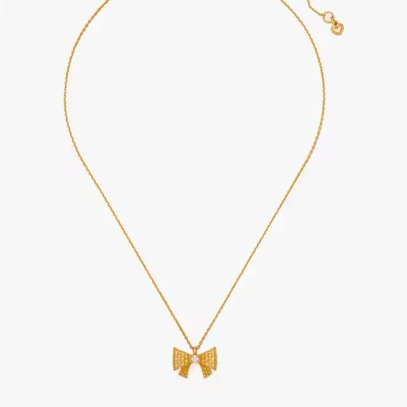 Kate Spade Wrapped In A Bow Mini Pendant Necklace - Picture 2 of 2